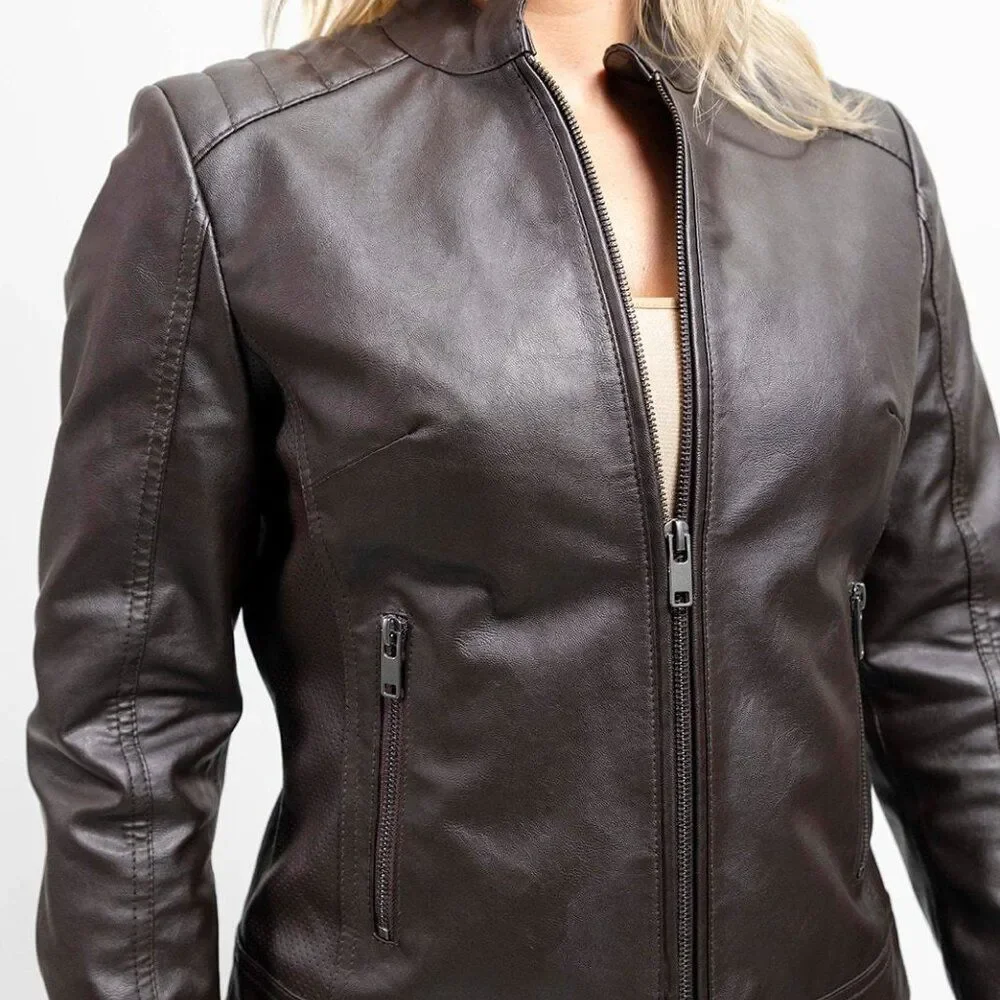 Women's Vegan Faux Leather Jacket